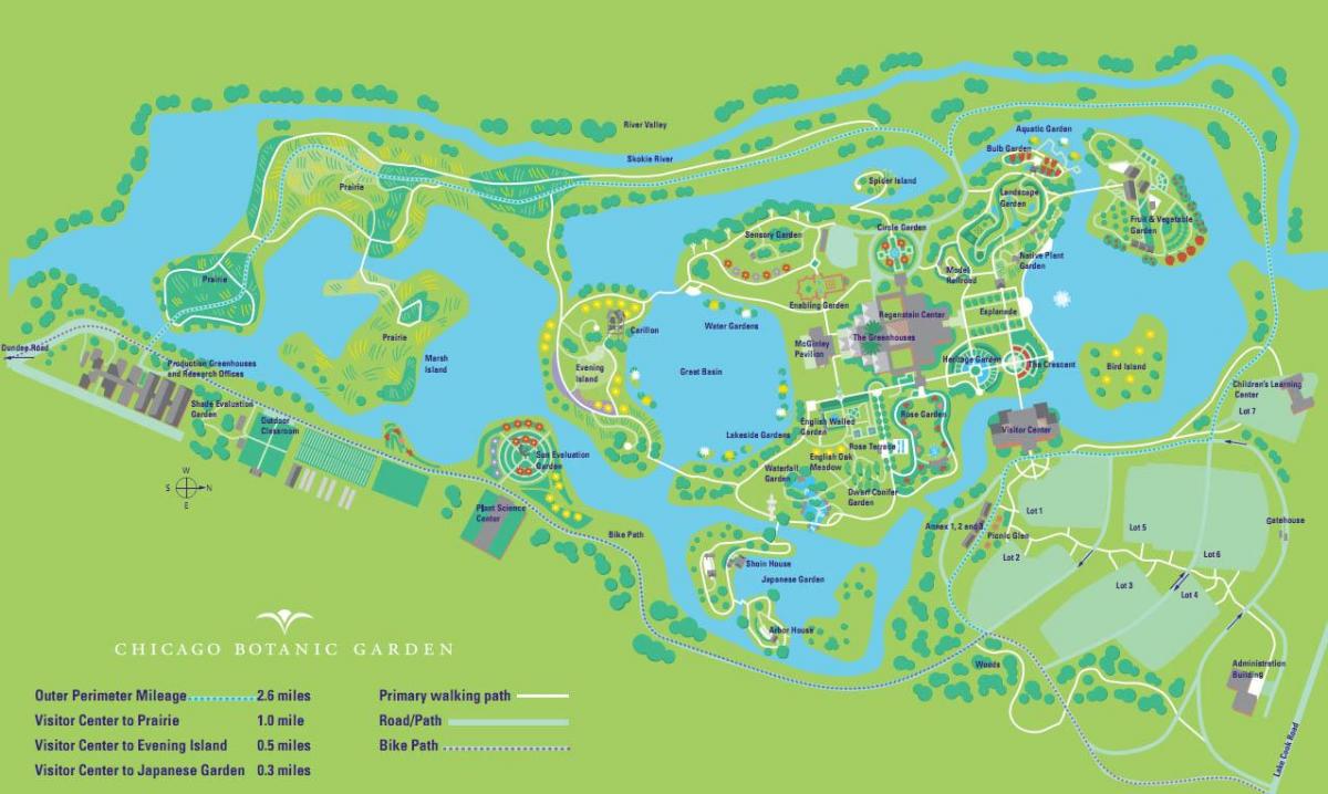 Чикагский Ботанический сад карте