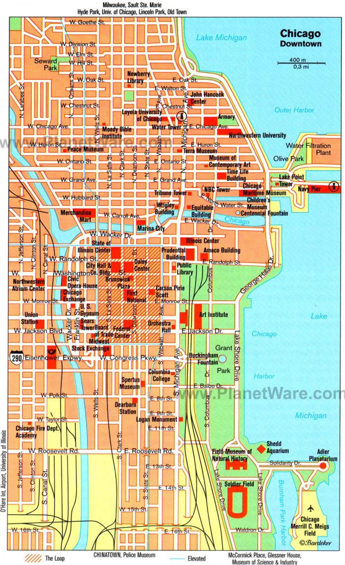 карта достопримечательностей Чикаго