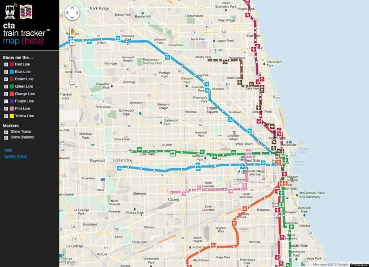Чикаго поезд кта карте