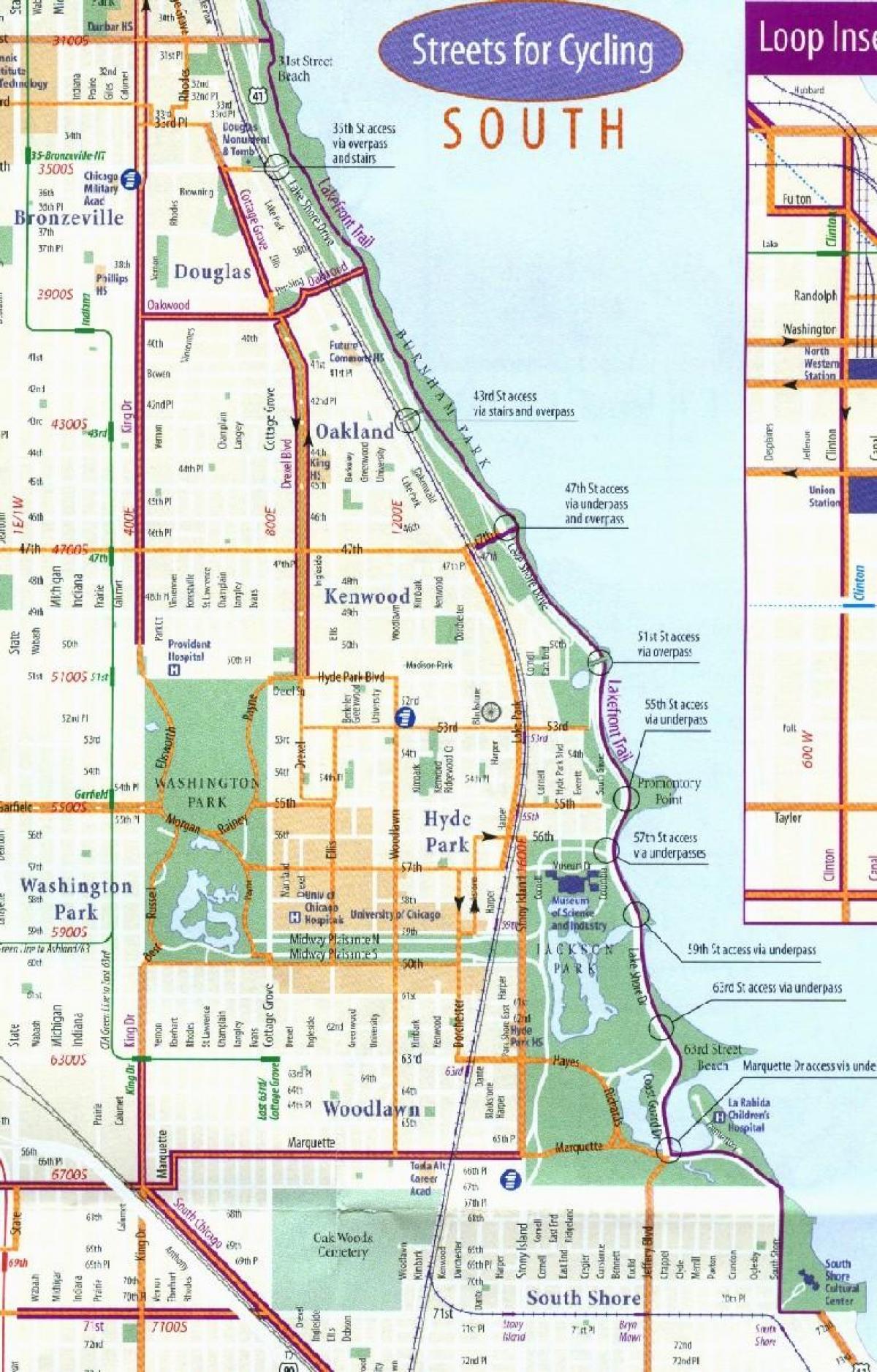Чикаго велодорожку карте