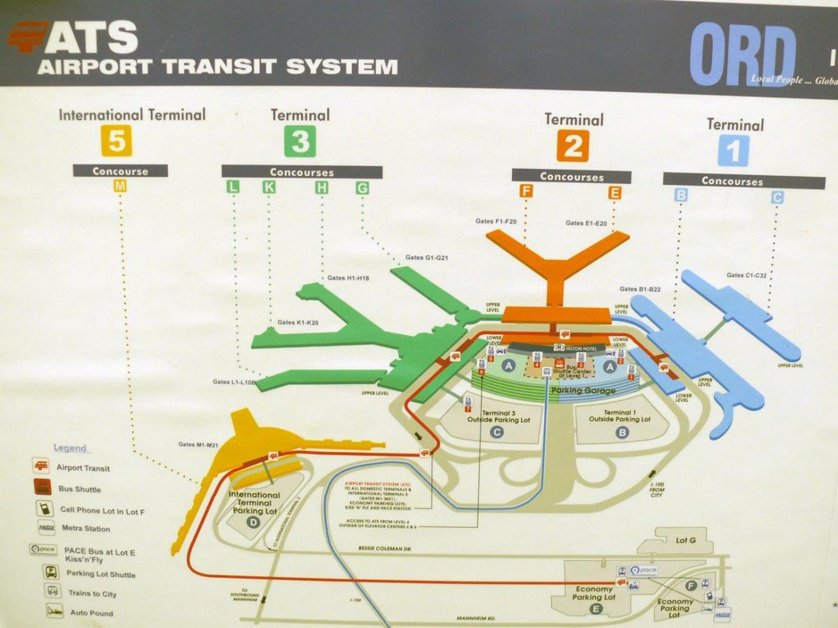карта аэропорта Чикаго О'Харе