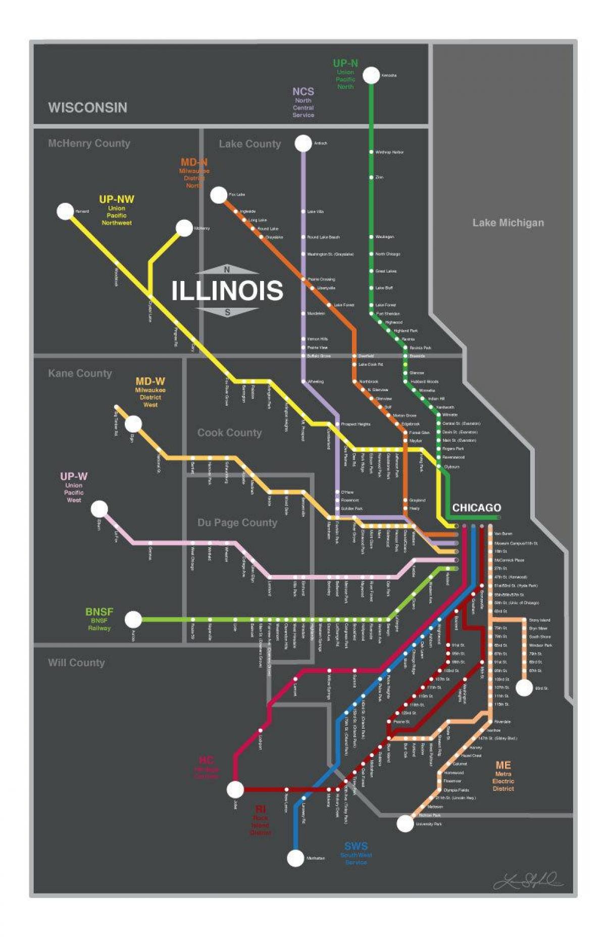 метра карте Чикаго