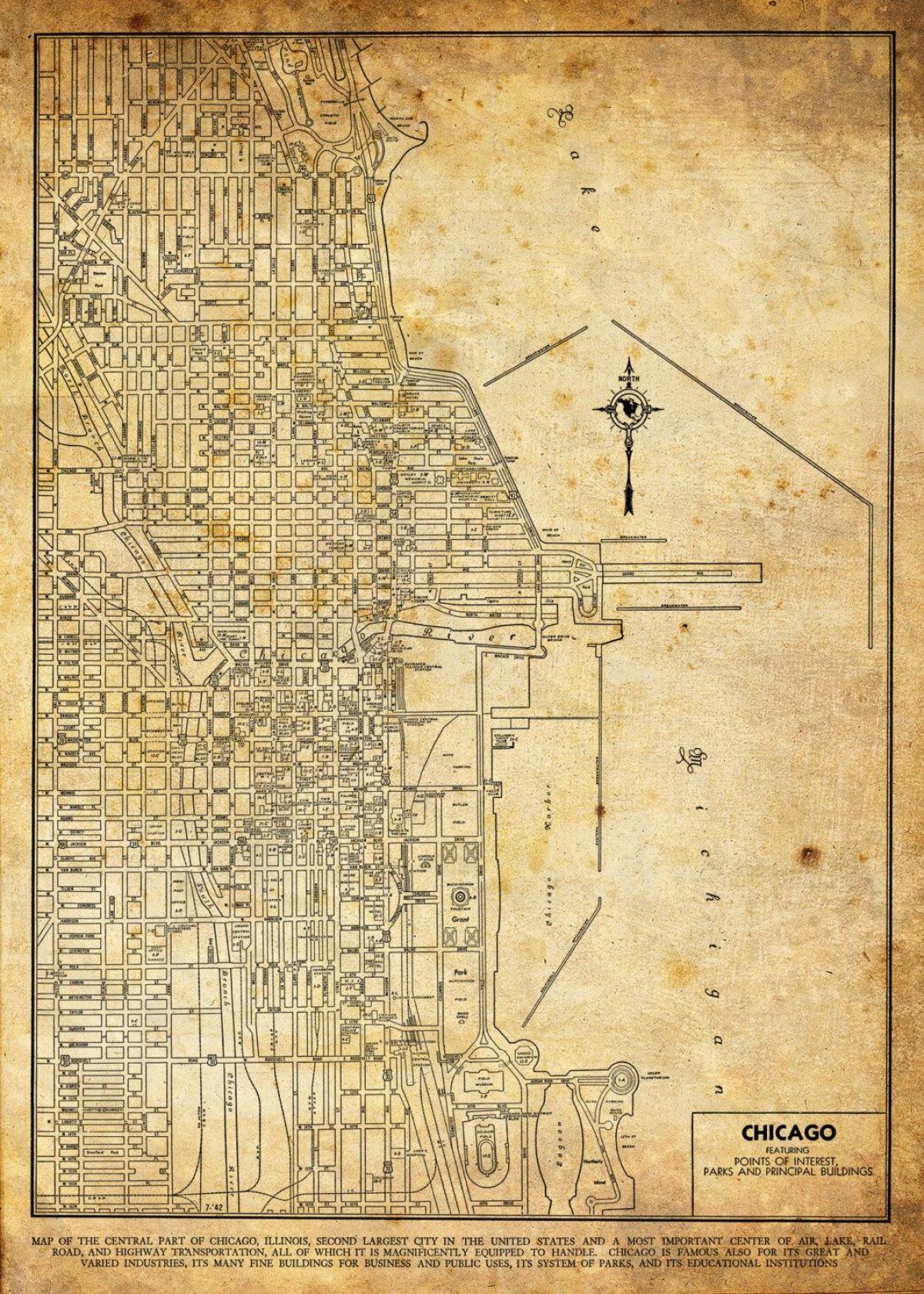 старинная карта Чикаго