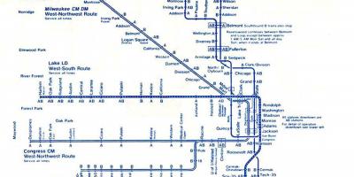 Карта синяя линия Чикаго