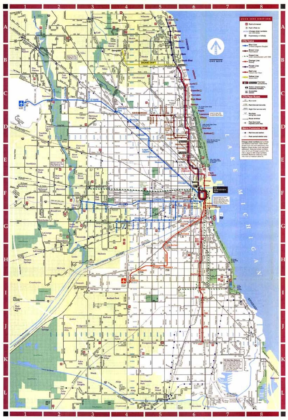 карта города Чикаго пределы
