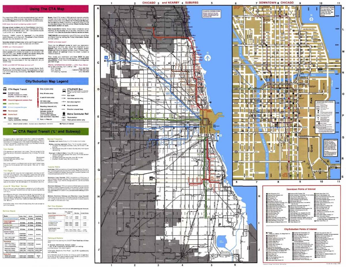 автобусные маршруты Чикаго карте