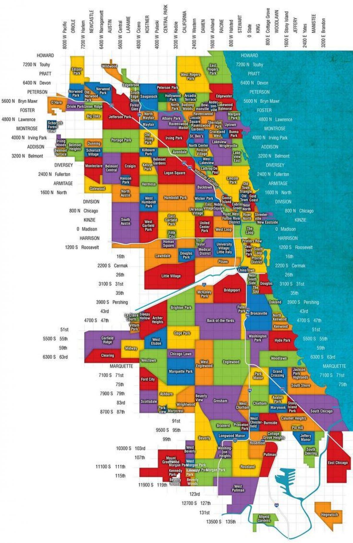 Чикаго и пригородах карте